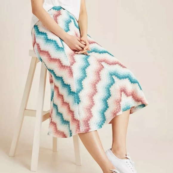 NWT Anthropologie Maria Chevron Sweater Skirt - Picture 1 of 6